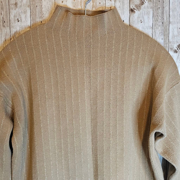 Women's Tahari Turtleneck Sweater, S, Brown/Tan - Picture 2 of 9